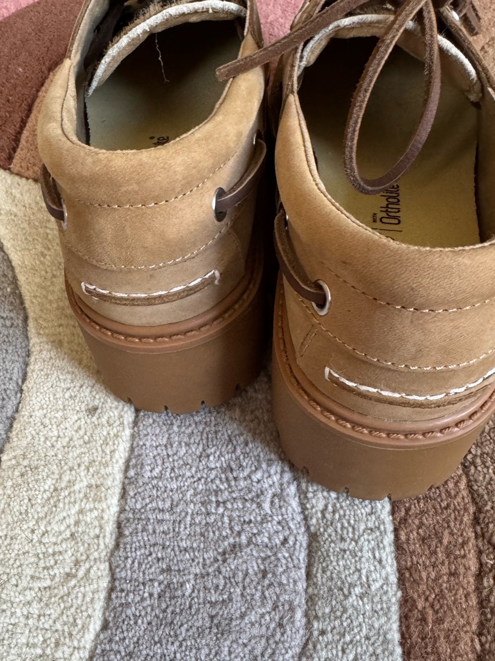 Timberland Tan Suede Boat Shoes with Leopard Print Vamp size 7 - Picture 5 of 12